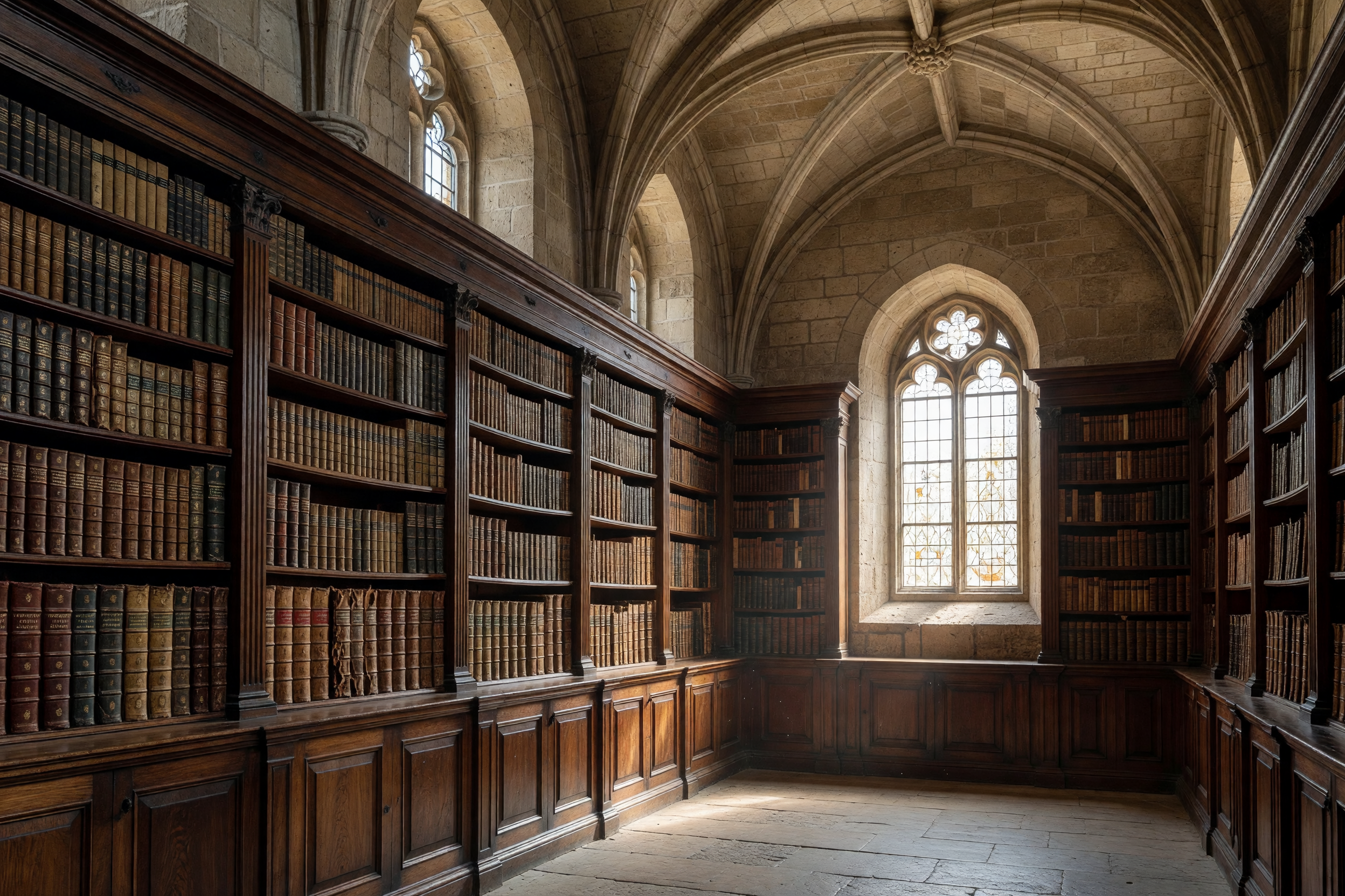 Bóvedas y estanterías del Archivo Histórico con planos y documentos antiguos